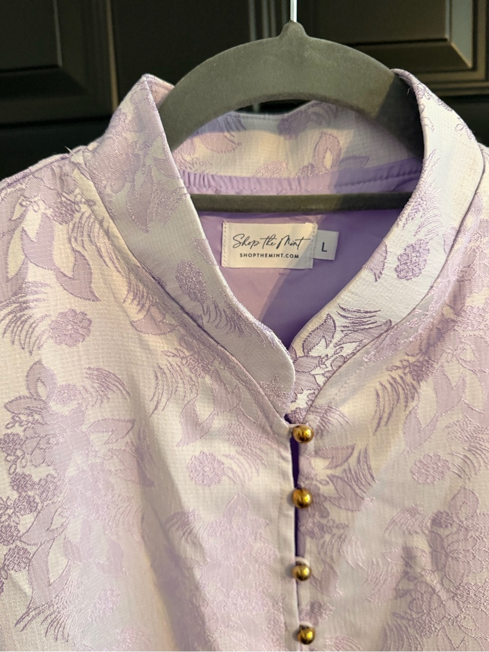 Lavender Floral Shopthemint Dress with Puff Sleeves - Picture 4 of 7